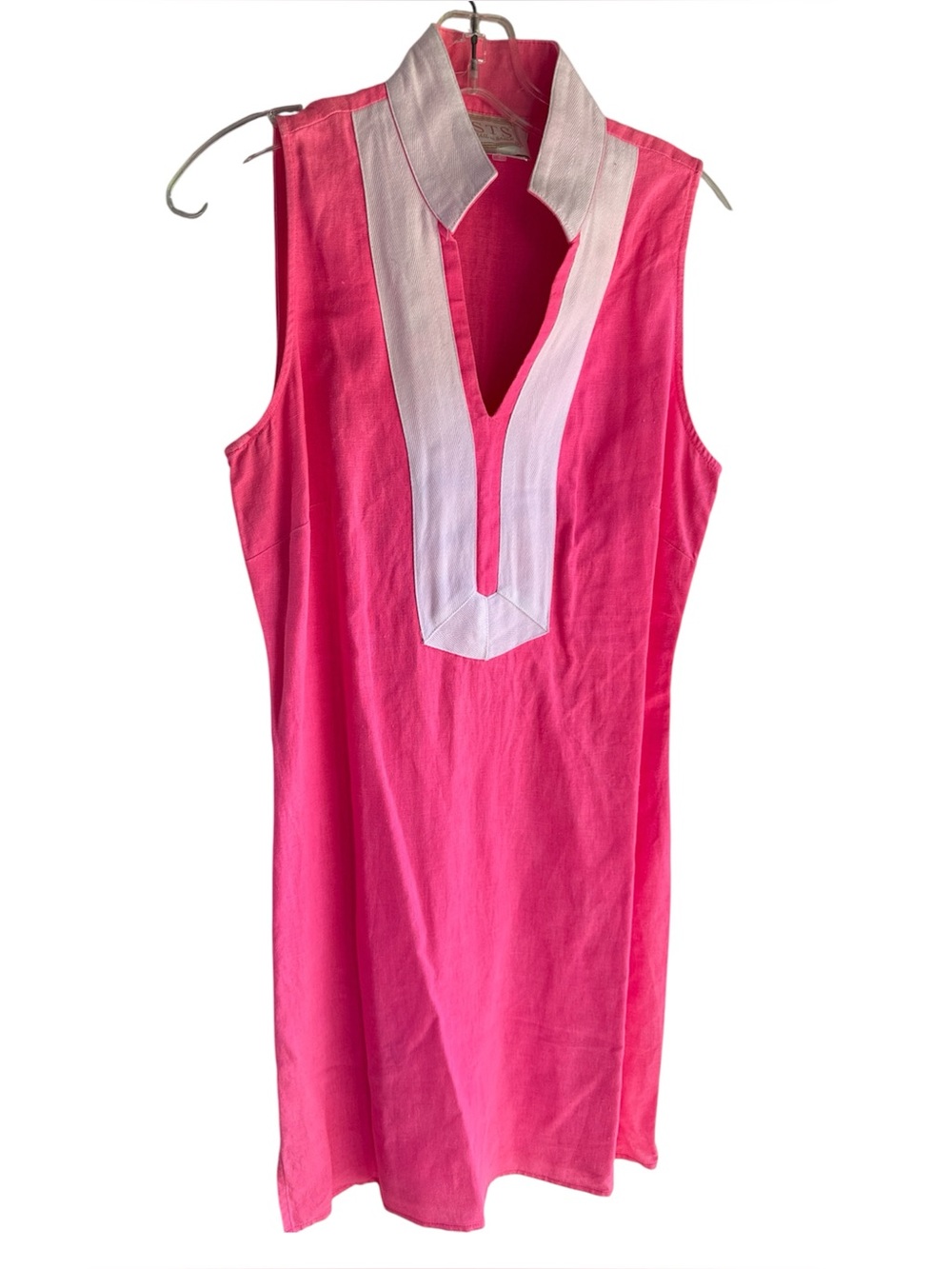 Sail to Sable Hot Pink Sleeveless Tunic with White Trim